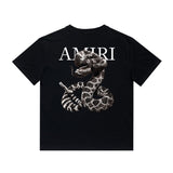 Amiri T Shirt Printed Casual Hip Hop round Neck Short Sleeve T-shirt