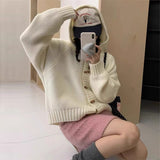 Women Knitted Cardigan Loose Slimming and Short