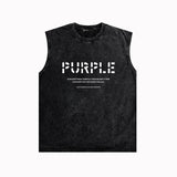 Purple Brand Distressed Tank T Shirts Distressed Sleeveless T-shirt Vest