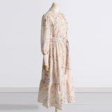 Bohemian Dress Lantern Sleeve Pastoral Floral Dress