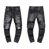 Amiri Jeans Spring and Autumn AMI Letter Ripped Straight Jeans Men and Women