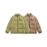 Unisex Coat Corduroy Stand Collar Coat Thickened Warm Cotton Coat