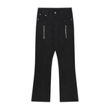 Men Jeans Stitching Zipper Decorations Bell-Bottom Pants