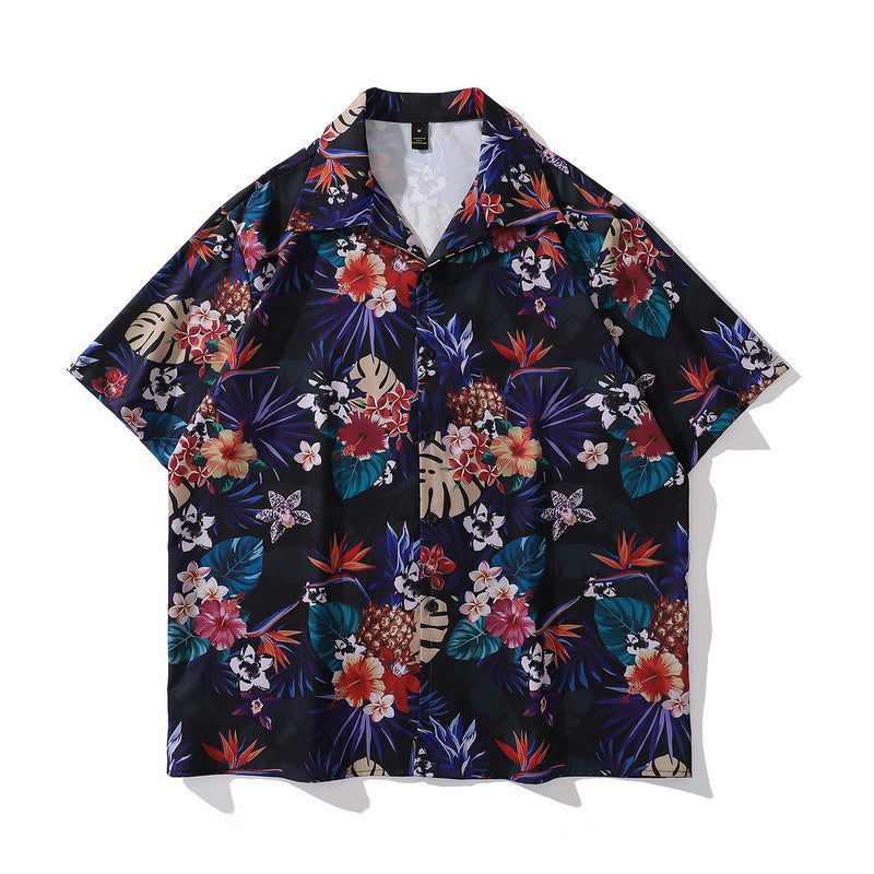 Short Sleeve Shirt Vintage Hawaiian Style Loose Leisure Vacation
