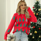 Black Christmas Sweater Christmas Tree Knitted Sweater