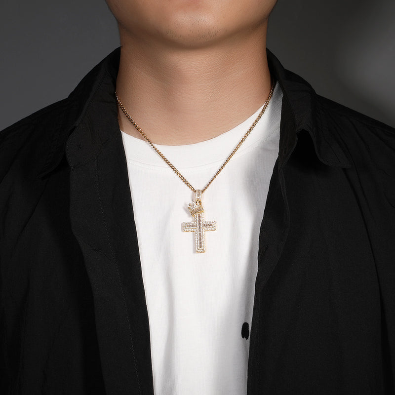 Jewelry Pendant Necklace Men's ZirconNecklaces Crosses Spectrum Necklaces Crosses