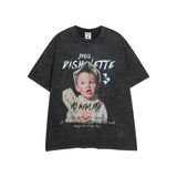 Men T-shirt Portrait Printing Oversize Retro Loose