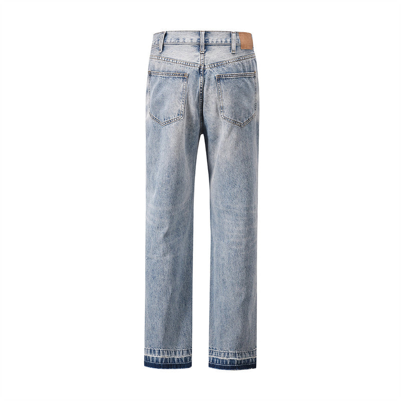 Men Jeans Worn Loose Burrs All-Match