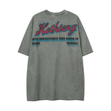 Men T-Shirt Retro Portrait Graffiti Washed and Worn