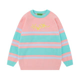 Women Sweater Graffiti Couple Knitted Sweater