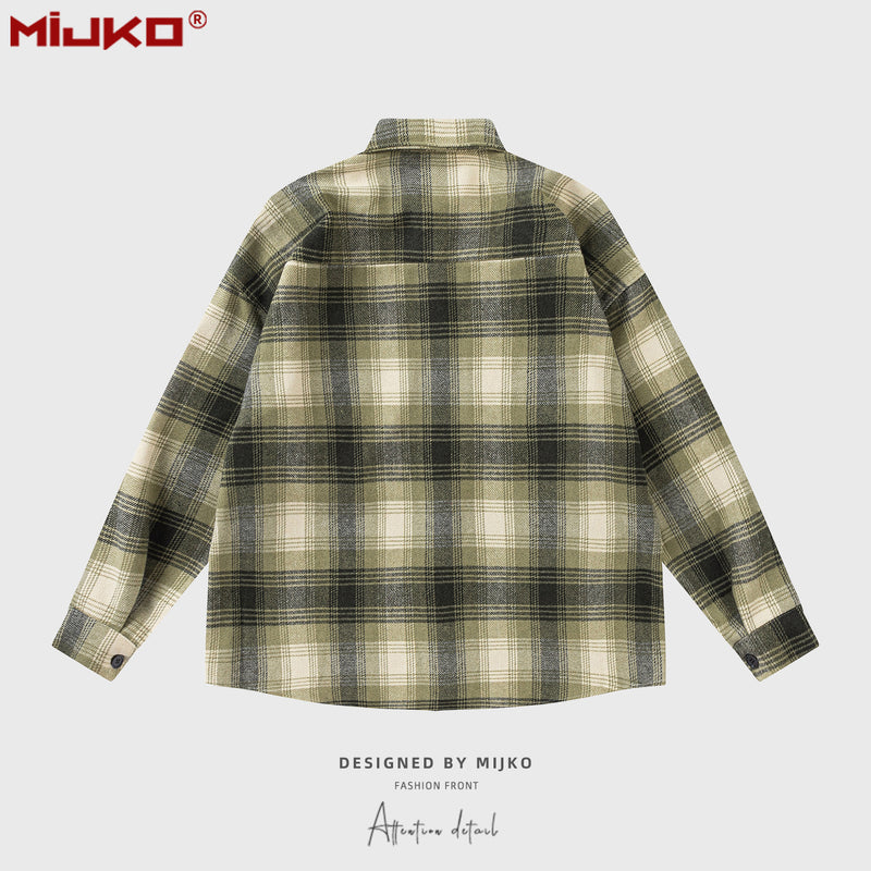 MIJKO Mens Jacket Plaid Jacket