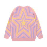 Men Sweater Five-Pointed Star Jacquard Knitted Sweater Niche