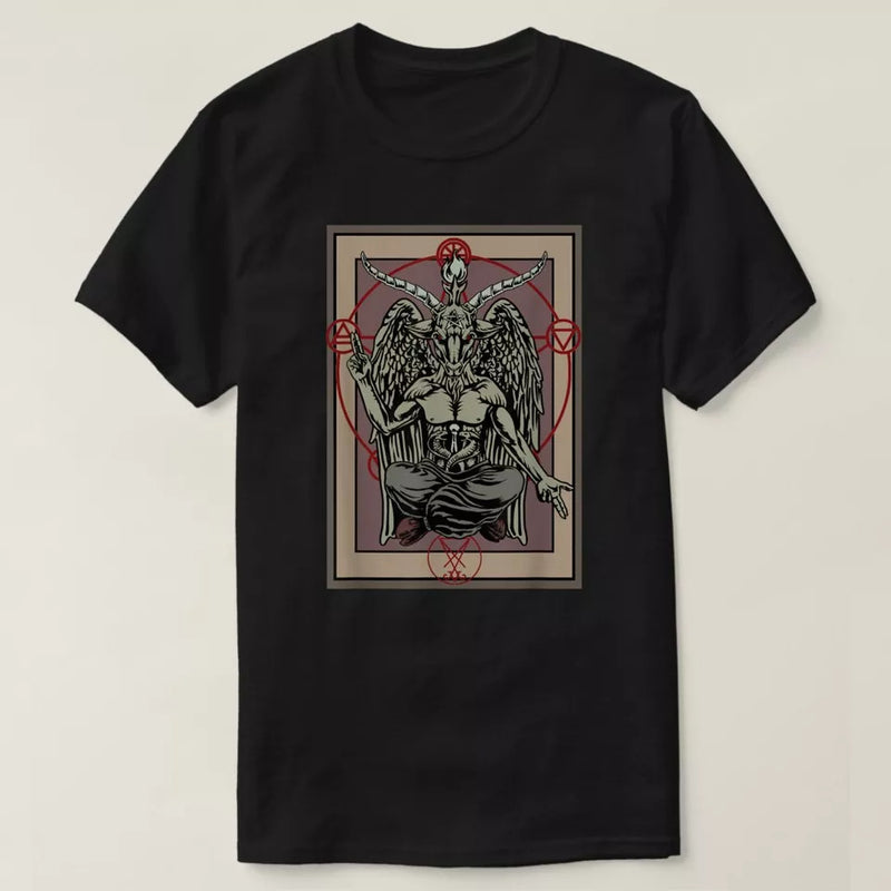 BEST TO BUY Tarot Goth Card Baphomet Satanic Witch T-Shirt