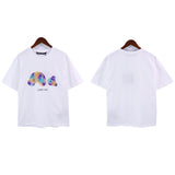 Palm Angle T Shirts Color Painted Broken Bear Printing Men and Women High