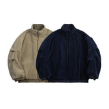 Unisex Coat Double-Sided Lamb Wool Stand-up Collar Cotton-Padded Coat