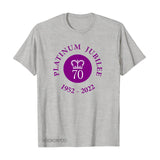 Inspired by Queen's Platinum Jubilee 2022 Elizabeth 70 Years T-Shirt Graphic Print Crew Neck