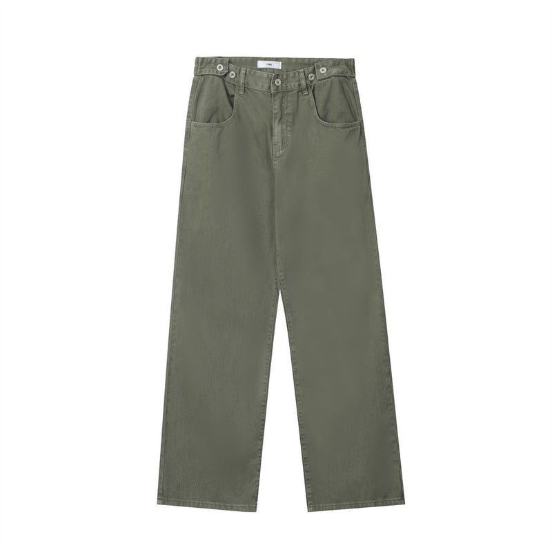 Men Jeans Solid Color Loose Trendy
