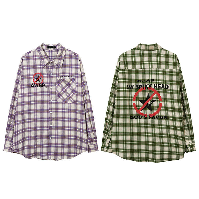 Long Sleeve Shirt Fun Plaid Retro Vibe