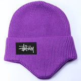 Stussy Hat Winter Knitted Hat Men's and Women's Warm Ear Protector Outdoor Wool Hat