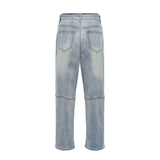 Men Jeans Worn Loose Bright White Retro