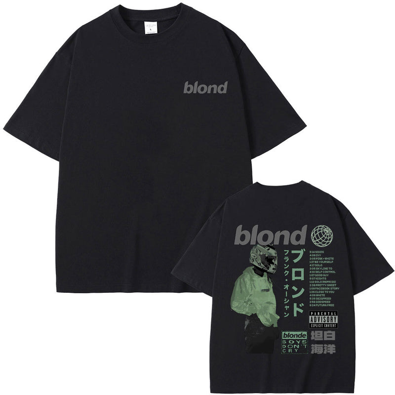 Rapper Frank Double Sided Print T Shirt Rap Men's Blond