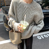 Women Pullover Sweater Vintage Loose Knit