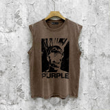 Purple Brand Distressed Tank T Shirts Distressed Sleeveless T-shirt Vest