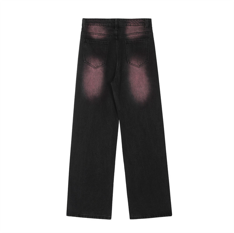 Men Jeans Inkjet Dyed Loose Trousers