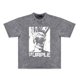 Purple Brand Distressed T Shirts Short Sleeve