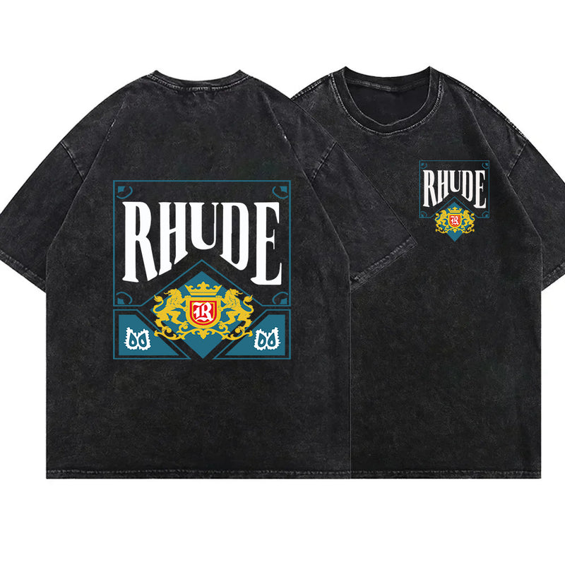 Brand Washed Vintage Graphic T Shrit High Street Fashion Men