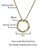 Jewelry Vintage Thorns Crown Pendant Necklace Copper with Zircon Hip Hop St. Valentine's Spectrum