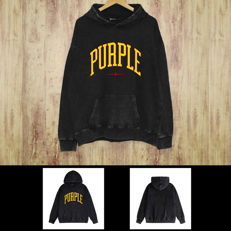 Purple Brand Distressed Hoodie Fashion Old Loose Hooded Sweater
