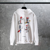 CHH Chrome Heart Hoodie Crowe Cartoon Graffiti Skull Terry Zip Hooded Sweater Loose