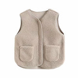 Women Vest Lamb Wool Vest Baggy Coat