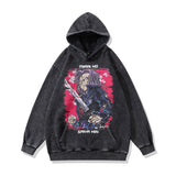 Mens Vintage Hoodie print wash jacket sweater