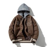 Mens Vintage Jackets Autumn and Winter PU Leather Baseball Uniform