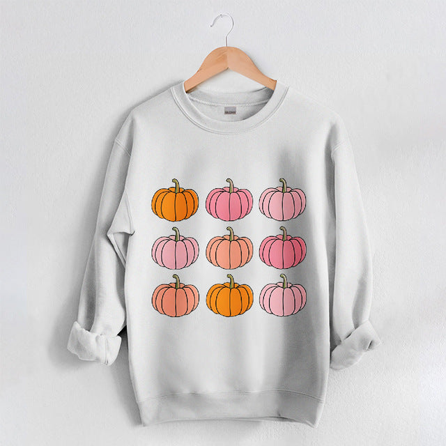 Fall Halloween Sweatshirt Pumpkin Cotton