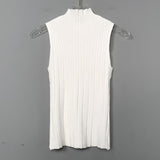 Women Vest Suspenders Turtleneck Knitting Sexy Vest
