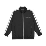 Palm Angels Sweatshirts Angel Black and White Striped Stand Collar Jacket Men's Sports Jacket