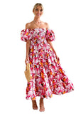 Women Dress 2 US Puff Sleeves for Holiday Show Thin and Long