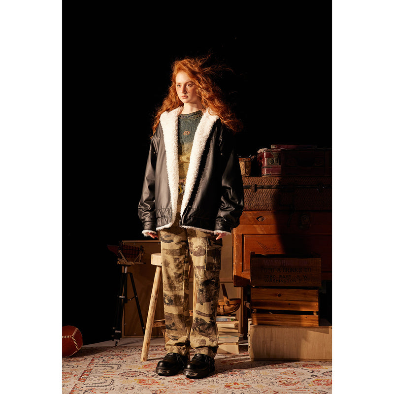 Unisex Coat Retro Loose Double-Sided Winter Coat