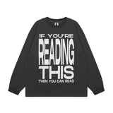 Men Long Sleeve T-Shirt Letter Print Casual Loose Undershirt Sweater