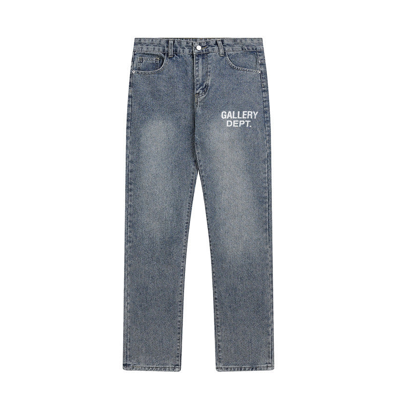 Gallery Dept Pant Printed Straight-Leg Denim Trousers for Men and Women