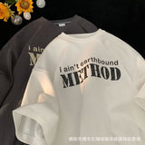 Men T Shirt Vintage Summer Loose Heavy Cotton