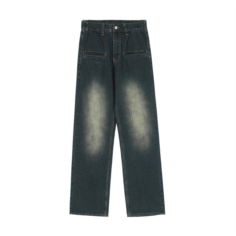 Men Jeans Fashion Trendy Pocket Loose Casual