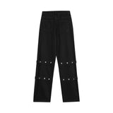 Men Jeans Rock Jeans Personality Design Bandage Button