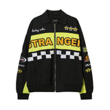 Women Jackets Retro Biker's Racing Suit Baseball Uniform