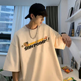 Men T Shirt Vibe Summer Vintage Cartoon Print Loose