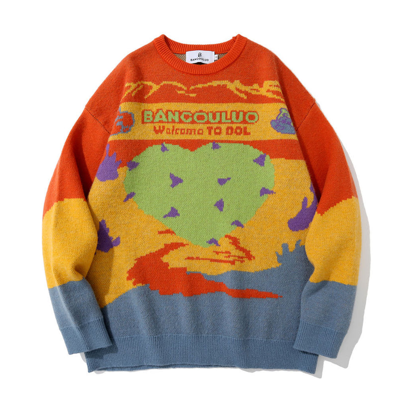 Men Sweater Jacquard Love Sweater