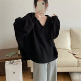 Women Pullover Sweater Vintage Loose-Fitting Oversized Sweater